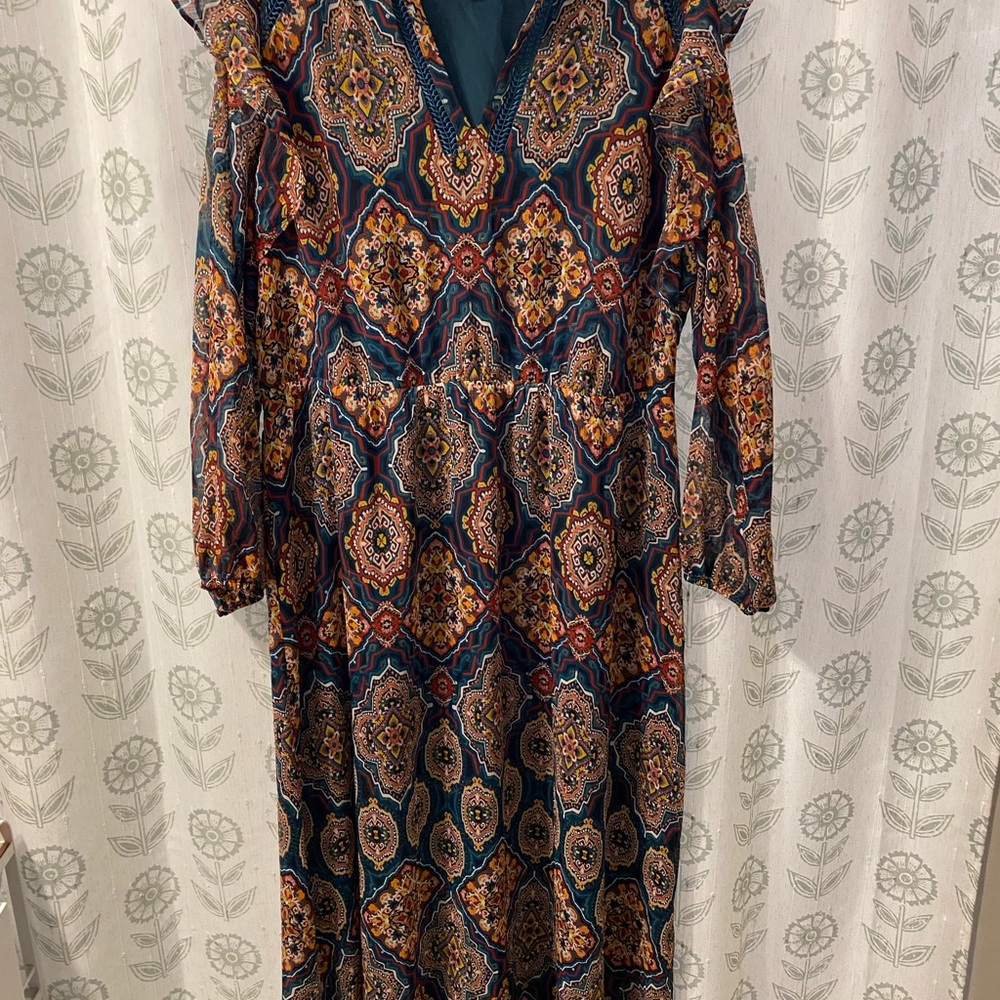 Loft Bohemian Print Maxi Dress XL